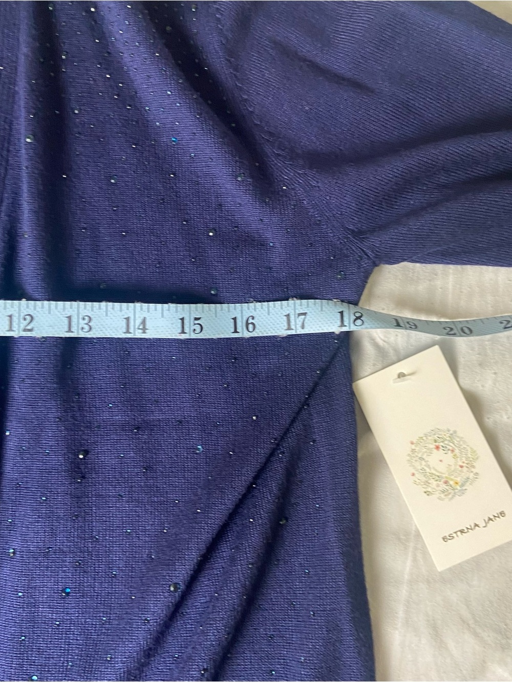 Open-Front Navy Women's Cardigan with Subtle Sparkle - Picture 6 of 8